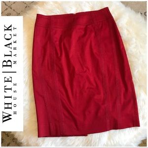 White House Black Market Red Pencil Skirt Size 2